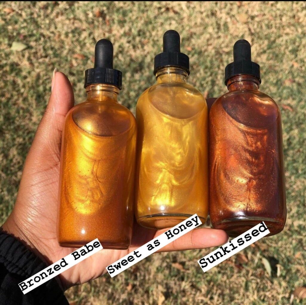 Shimmering body oil for radiant and nourished skin